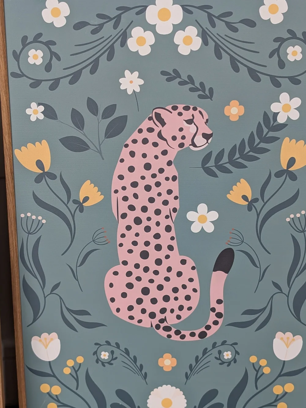 Cheetah Botanical framed canvas wall art Pre Owned,